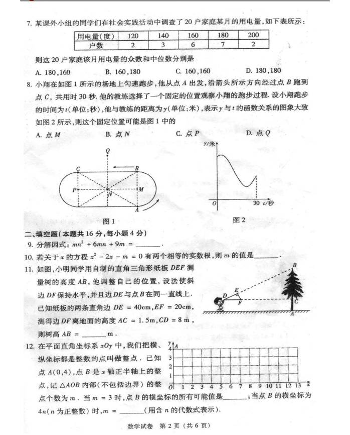 北京中考2012年数学试题