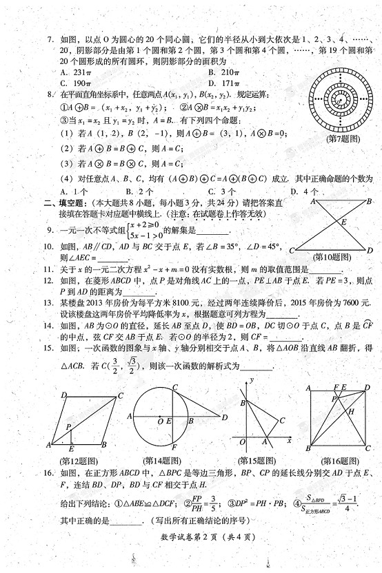 Ĵʡ˱2015пѧ⣨ɨ棬޴𰸣2